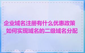 企业域名注册有什么优惠政策_如何实现域名的二级域名分配