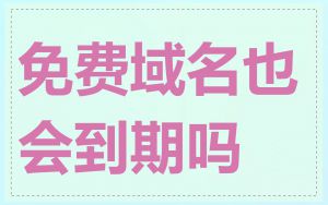 免费域名也会到期吗