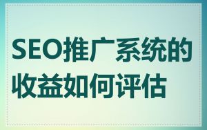 SEO推广系统的收益如何评估