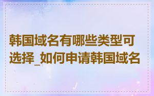 韩国域名有哪些类型可选择_如何申请韩国域名