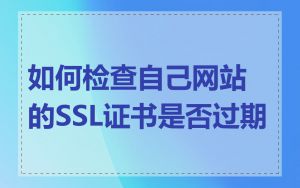 如何检查自己网站的SSL证书是否过期