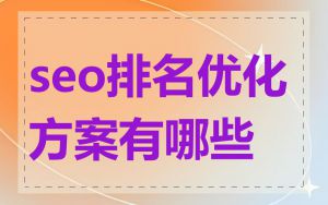 seo排名优化方案有哪些