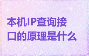 本机IP查询接口的原理是什么