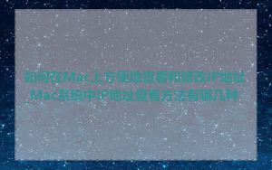 如何在Mac上方便地查看和修改IP地址_Mac系统中IP地址查看方法有哪几种