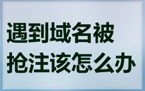 遇到域名被抢注该怎么办