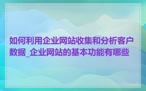 如何利用企业网站收集和分析客户数据_企业网站的基本功能有哪些