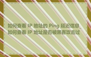 如何查看 IP 地址的 Ping 延迟信息_如何查看 IP 地址是否被黑客攻击过