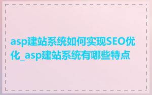 asp建站系统如何实现SEO优化_asp建站系统有哪些特点