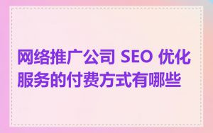 网络推广公司 SEO 优化服务的付费方式有哪些