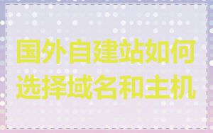 国外自建站如何选择域名和主机