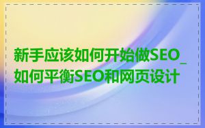 新手应该如何开始做SEO_如何平衡SEO和网页设计