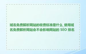 域名免费解析网站的收费标准是什么_使用域名免费解析网站会不会影响网站的 SEO 排名