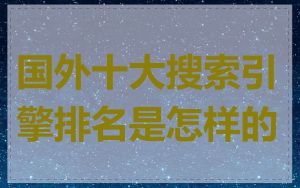 国外十大搜索引擎排名是怎样的