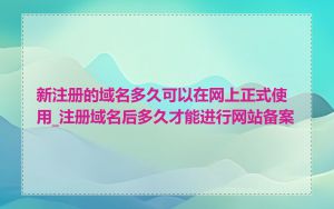 新注册的域名多久可以在网上正式使用_注册域名后多久才能进行网站备案