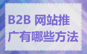 B2B 网站推广有哪些方法