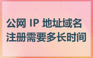 公网 IP 地址域名注册需要多长时间
