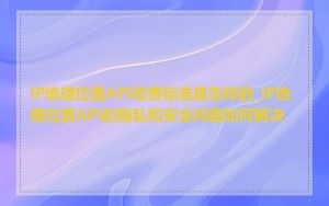 IP地理位置API收费标准是怎样的_IP地理位置API的隐私和安全问题如何解决