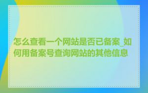 怎么查看一个网站是否已备案_如何用备案号查询网站的其他信息
