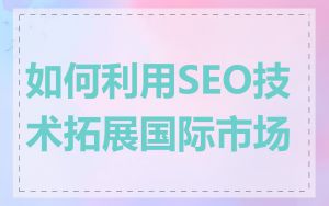 如何利用SEO技术拓展国际市场