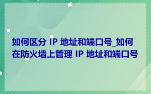 如何区分 IP 地址和端口号_如何在防火墙上管理 IP 地址和端口号