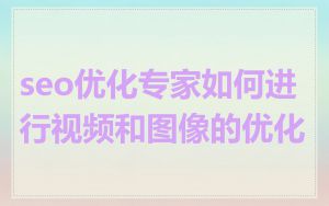 seo优化专家如何进行视频和图像的优化