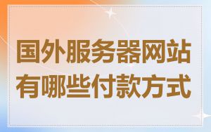 国外服务器网站有哪些付款方式