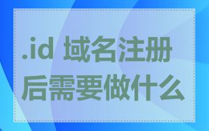 .id 域名注册后需要做什么