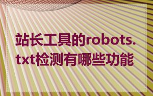 站长工具的robots.txt检测有哪些功能