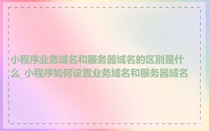 小程序业务域名和服务器域名的区别是什么_小程序如何设置业务域名和服务器域名