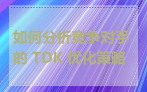 如何分析竞争对手的 TDK 优化策略