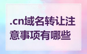 .cn域名转让注意事项有哪些