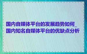 国内自媒体平台的发展趋势如何_国内知名自媒体平台的优缺点分析