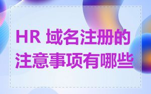 HR 域名注册的注意事项有哪些