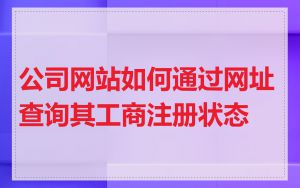 公司网站如何通过网址查询其工商注册状态