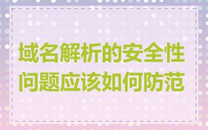 域名解析的安全性问题应该如何防范