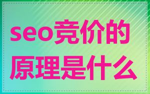 seo竞价的原理是什么