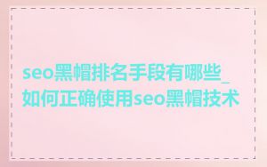 seo黑帽排名手段有哪些_如何正确使用seo黑帽技术