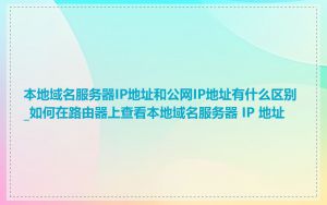 本地域名服务器IP地址和公网IP地址有什么区别_如何在路由器上查看本地域名服务器 IP 地址