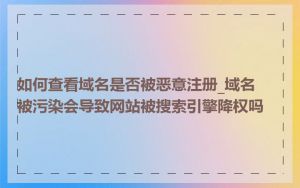 如何查看域名是否被恶意注册_域名被污染会导致网站被搜索引擎降权吗