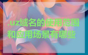 .uz域名的使用范围和应用场景有哪些