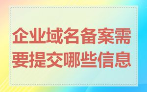 企业域名备案需要提交哪些信息