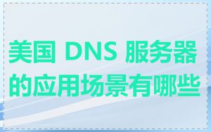 美国 DNS 服务器的应用场景有哪些