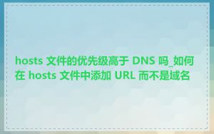hosts 文件的优先级高于 DNS 吗_如何在 hosts 文件中添加 URL 而不是域名