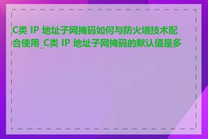 C类 IP 地址子网掩码如何与防火墙技术配合使用_C类 IP 地址子网掩码的默认值是多少