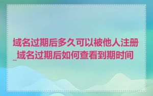 域名过期后多久可以被他人注册_域名过期后如何查看到期时间