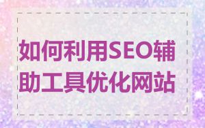 如何利用SEO辅助工具优化网站