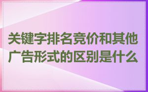 关键字排名竞价和其他广告形式的区别是什么