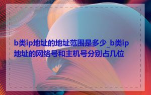 b类ip地址的地址范围是多少_b类ip地址的网络号和主机号分别占几位