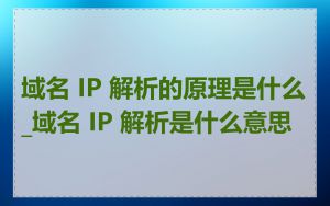 域名 IP 解析的原理是什么_域名 IP 解析是什么意思