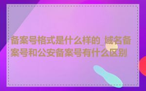 备案号格式是什么样的_域名备案号和公安备案号有什么区别